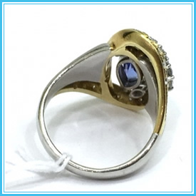 指輪　PT900/K18　タンザナイトRG